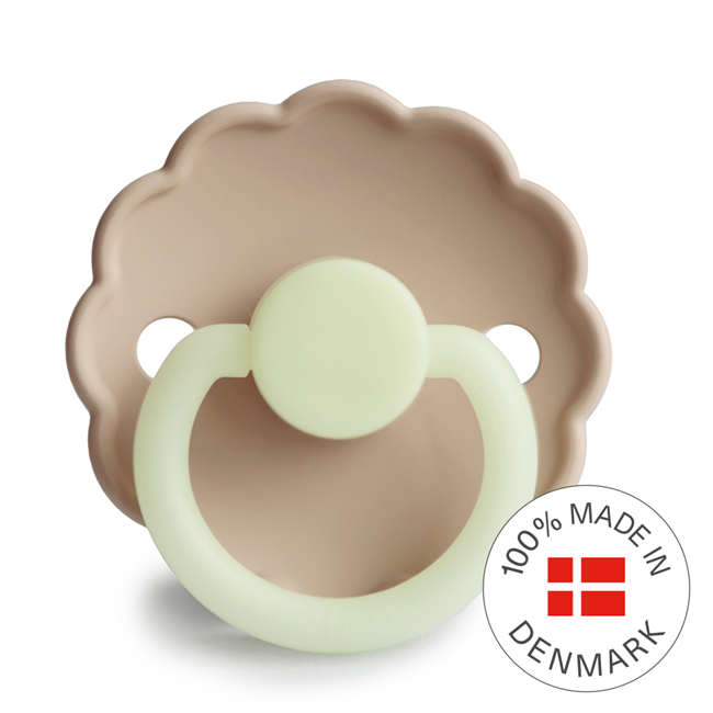 FRIGG Daisy Night - Round Silicone Pacifier - Croissant