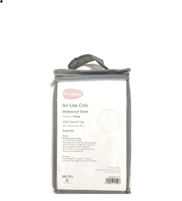 Shnuggle Air Crib Lite Waterproof Crib Sheet | For Air Lite Bedside Crib | 39 x 79cm