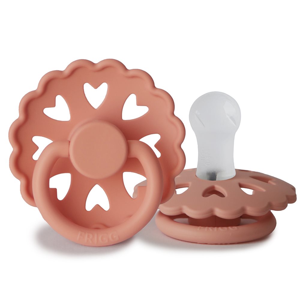 FRIGG Fairytale - Round Silicone Pacifier - The Princess and the Pea (Pretty in Peach)