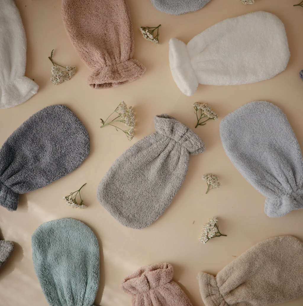 Mushie Organic Cotton Bath Mitt 2-Pack