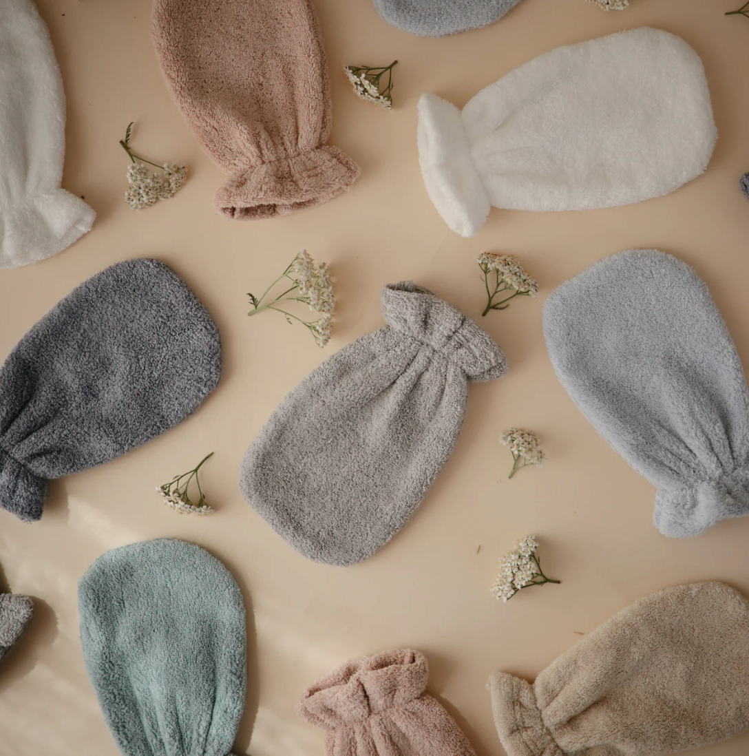 Mushie Organic Cotton Bath Mitt 2-Pack