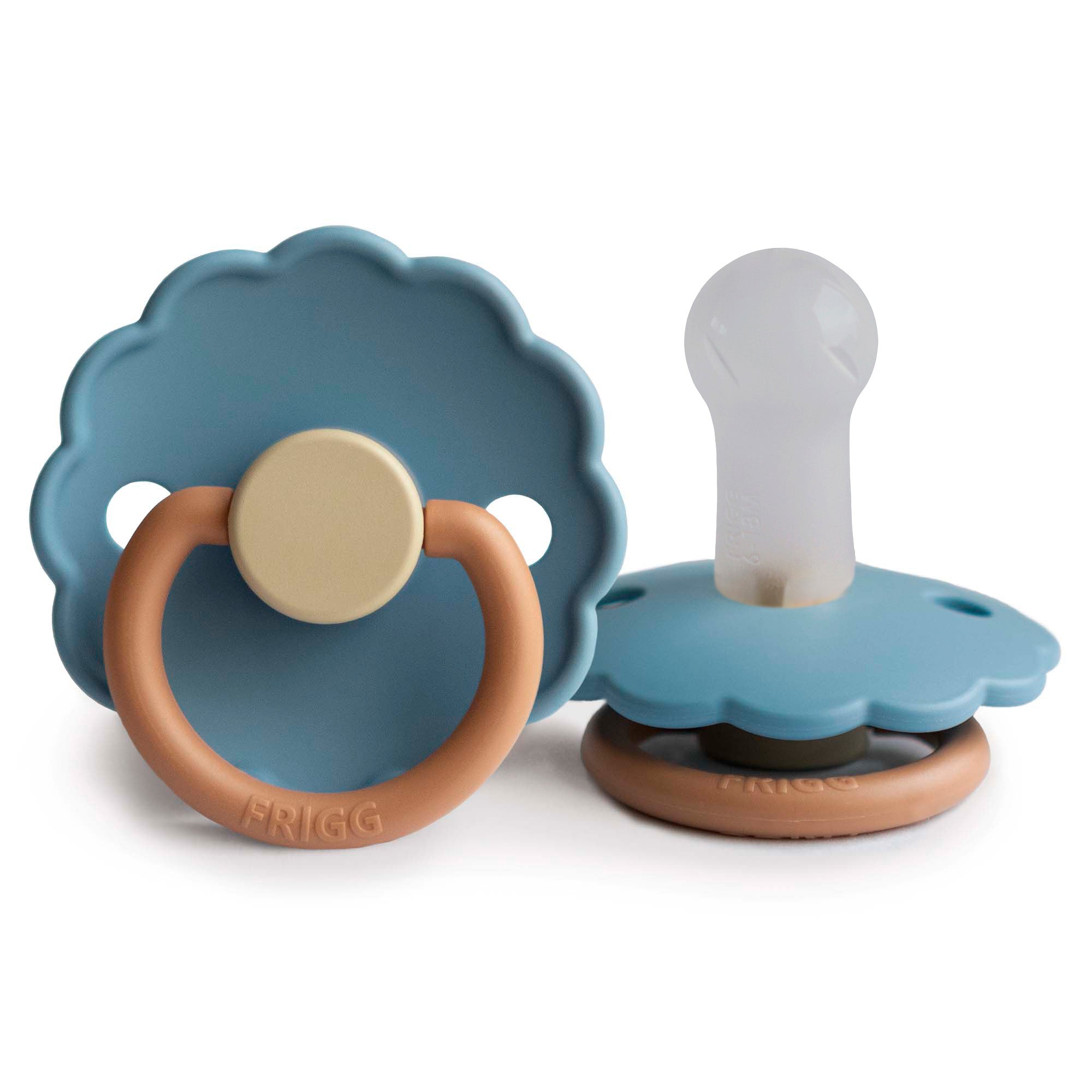 FRIGG Daisy Colourblock - Round Silicone Pacifier - Breeze