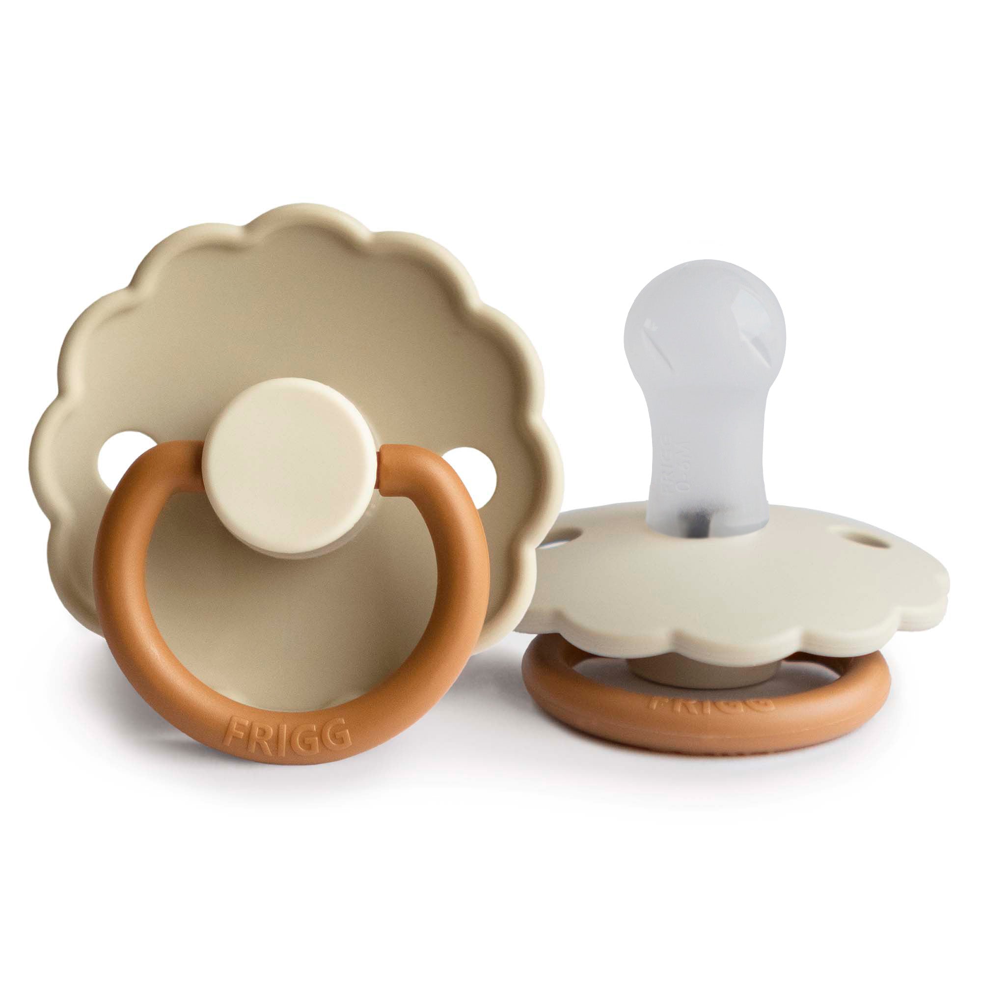 FRIGG Daisy Colourblock - Round Silicone Pacifier - Desert