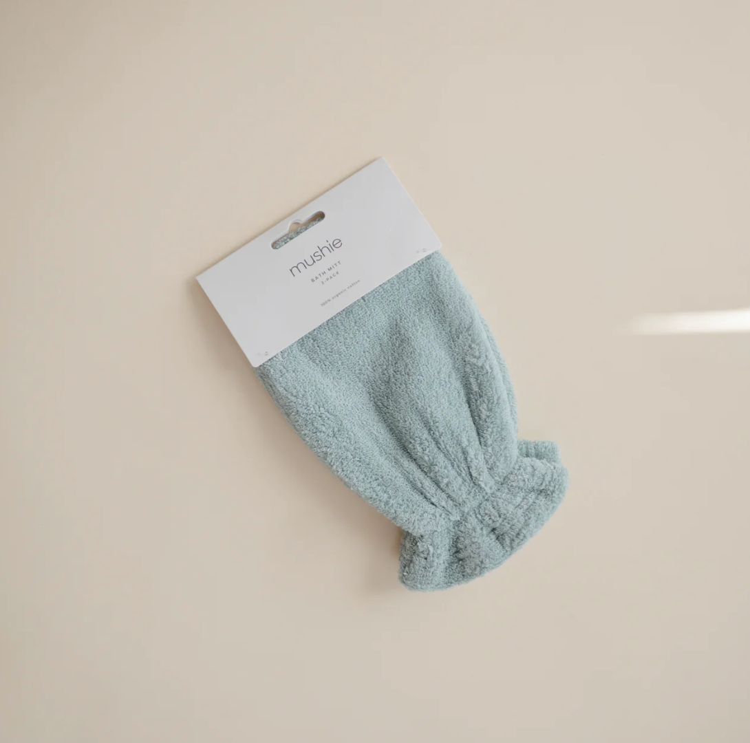 Mushie Organic Cotton Bath Mitt 2-Pack