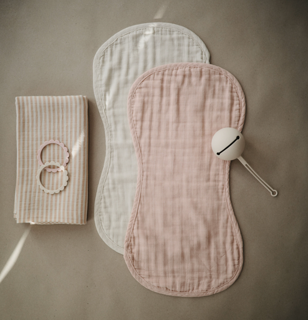 Mushie Organic Cotton Muslin Burp Cloth 2-Pack