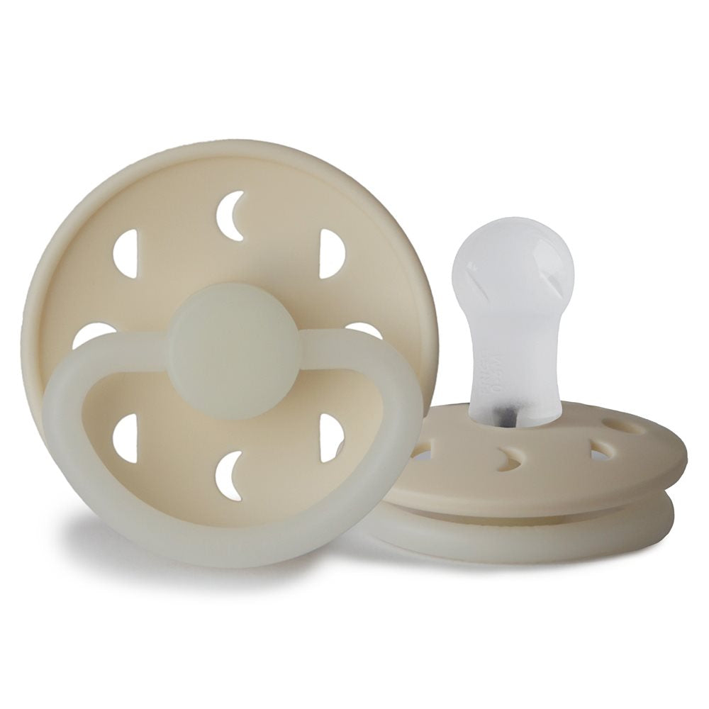 FRIGG Moon Night - Round Silicone Pacifier - Cream