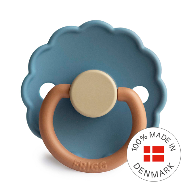 FRIGG Daisy Colourblock - Round Silicone Pacifier - Breeze