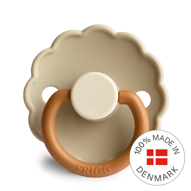 FRIGG Daisy Colourblock - Round Silicone Pacifier - Desert