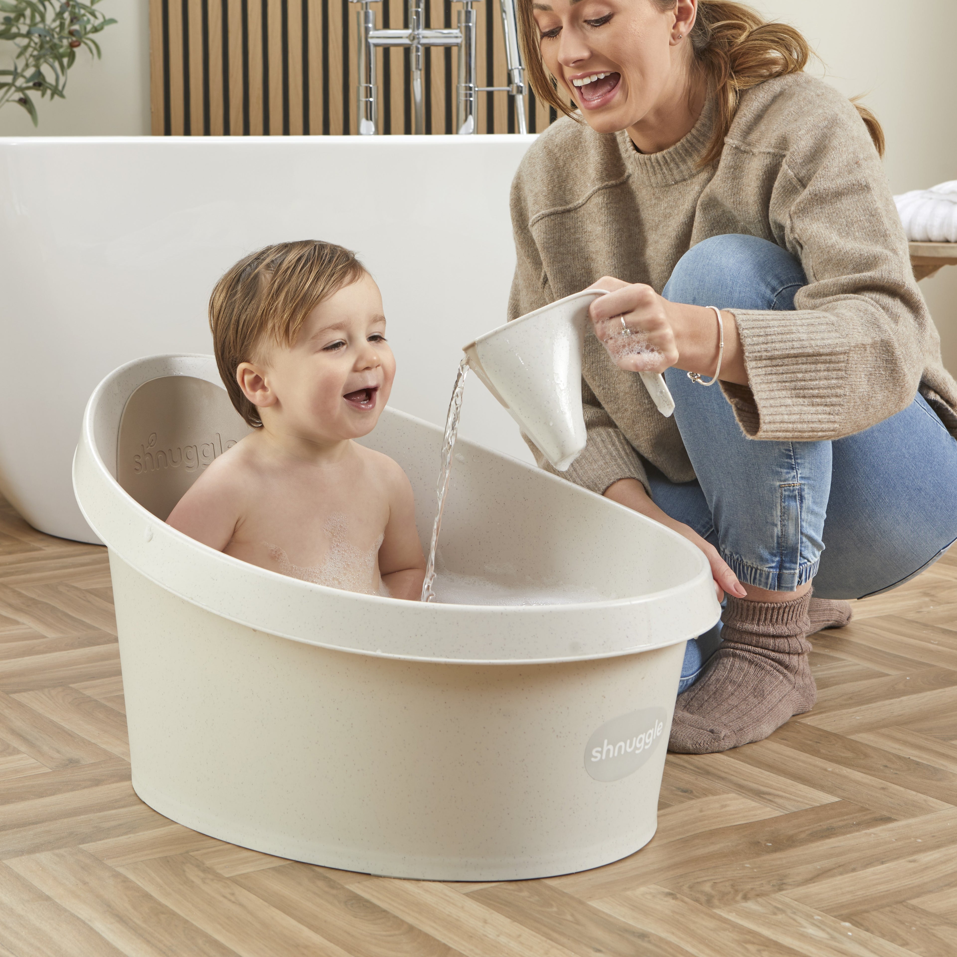 Shnuggle Eco Toddler Bath | Cookies & Cream