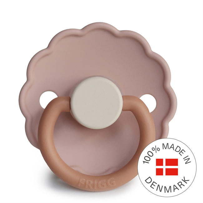 FRIGG Daisy Colourblock - Round Silicone Pacifier - Biscuit