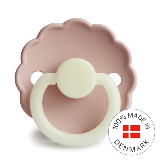 FRIGG Daisy Night - Round Silicone Pacifier - Blush