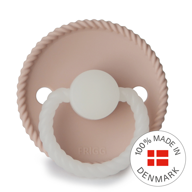 FRIGG Rope Night - Round Silicone Pacifier - Blush Night