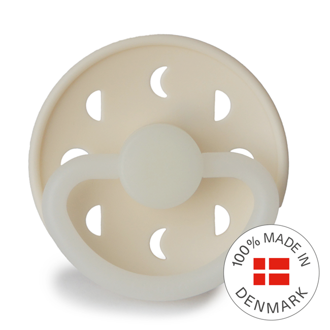 FRIGG Moon Night - Round Silicone Pacifier - Cream