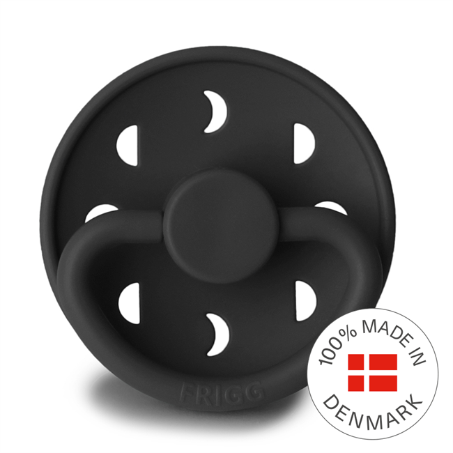 FRIGG Moon - Round Silicone Pacifier - Jet Black
