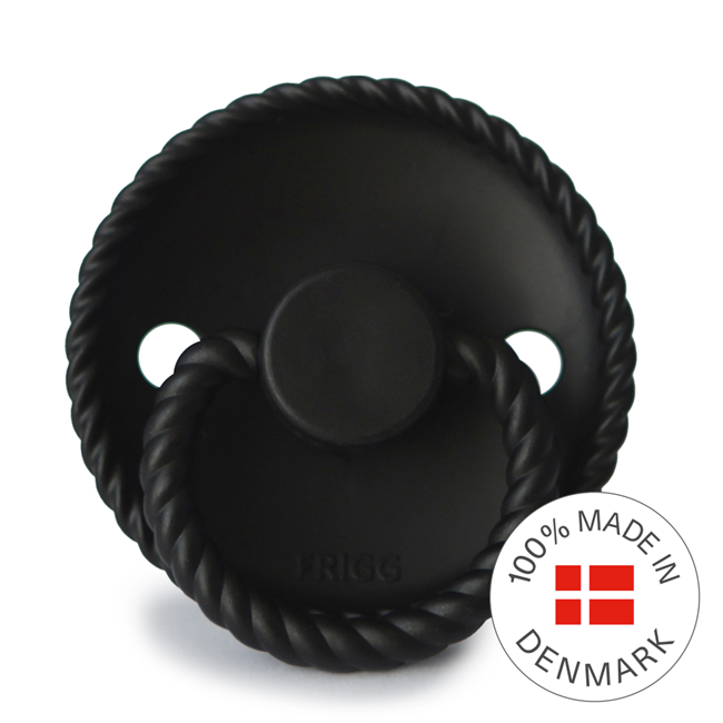 FRIGG Rope - Round Silicone Pacifier - Jet Black