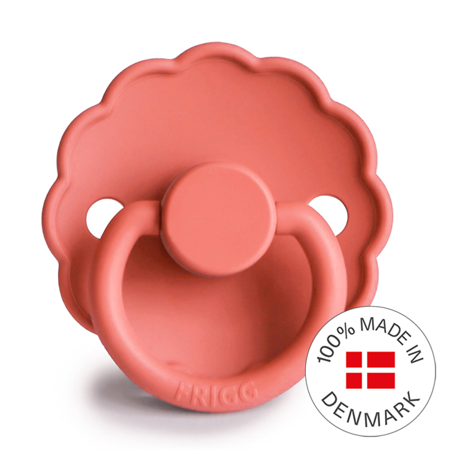 FRIGG Daisy - Round Silicone Pacifier - Poppy