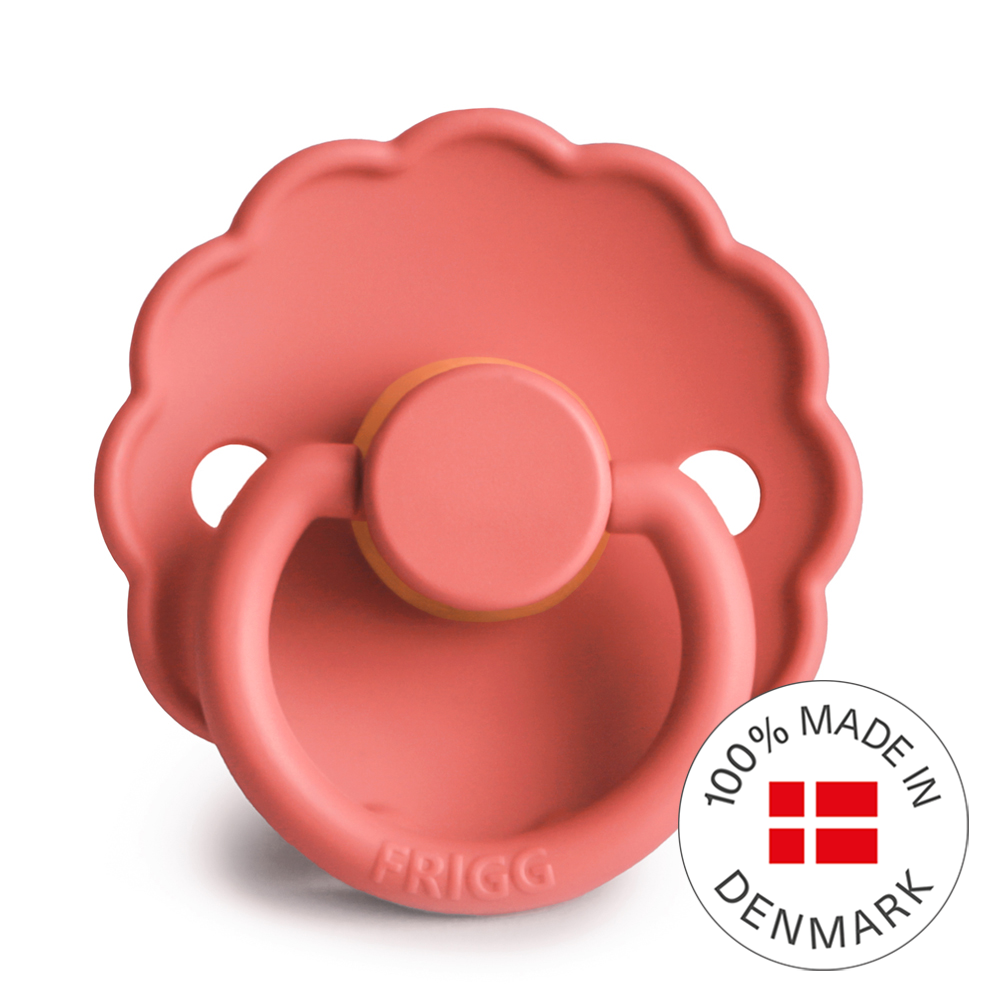 FRIGG Daisy - Round Latex Pacifier - Poppy