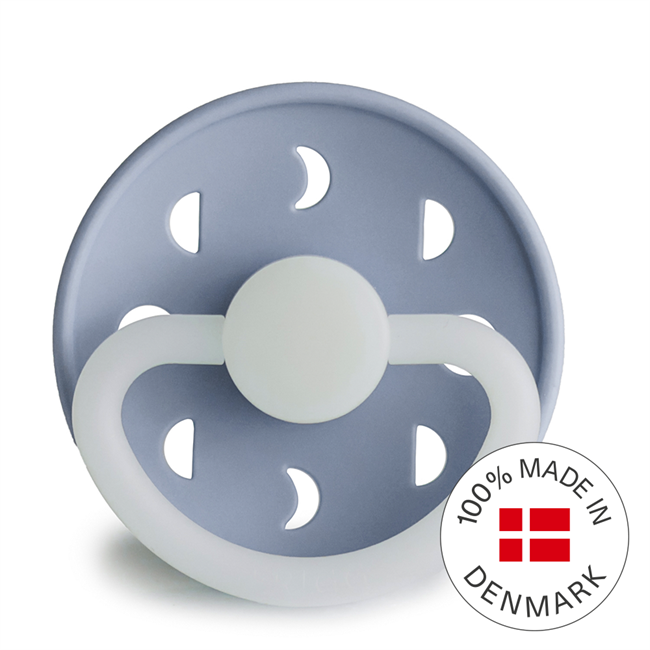 FRIGG Moon Night - Round Silicone Pacifier - Powder Blue