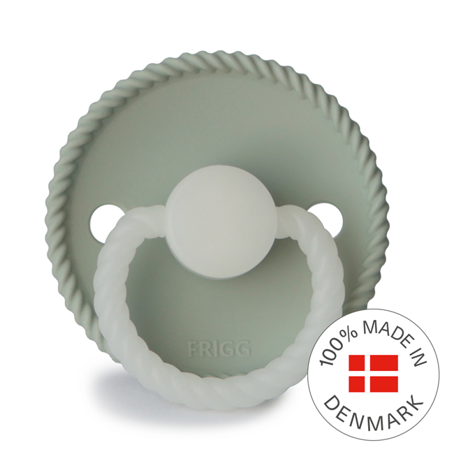 FRIGG Rope Night - Round Silicone Pacifier - Sage Night