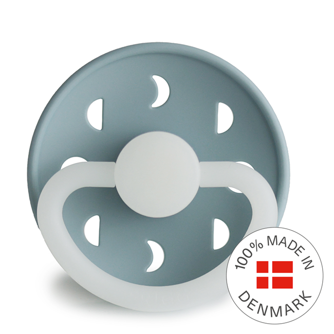 FRIGG Moon Night - Round Silicone Pacifier - Stone Blue