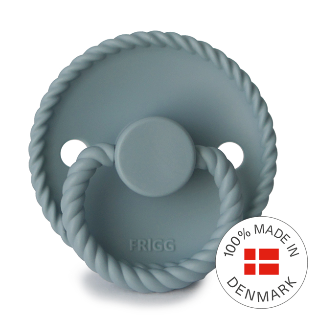 FRIGG Rope - Round Silicone Pacifier - Stone Blue