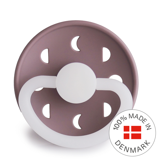 FRIGG Moon Night - Round Silicone Pacifier - Twilight Mauve