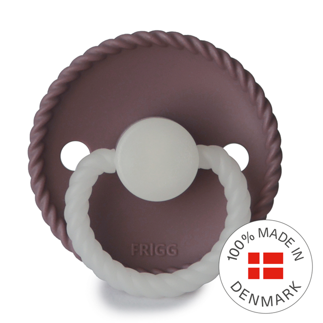 FRIGG Rope Night - Round Silicone Pacifier - Twilight Mauve Night