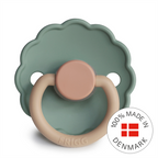 FRIGG Daisy Colourblock - Round Silicone Pacifier - Willow