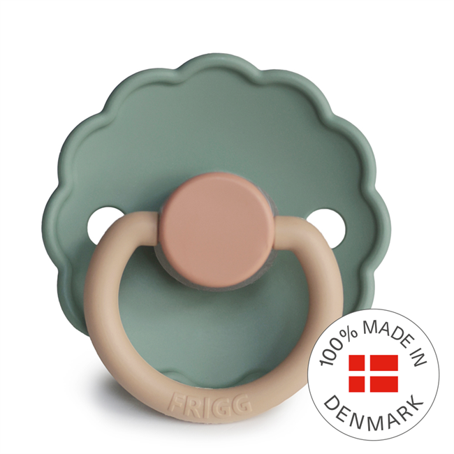 FRIGG Daisy Colourblock - Round Silicone Pacifier - Willow