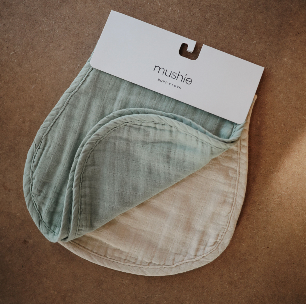 Mushie Organic Cotton Muslin Burp Cloth 2-Pack