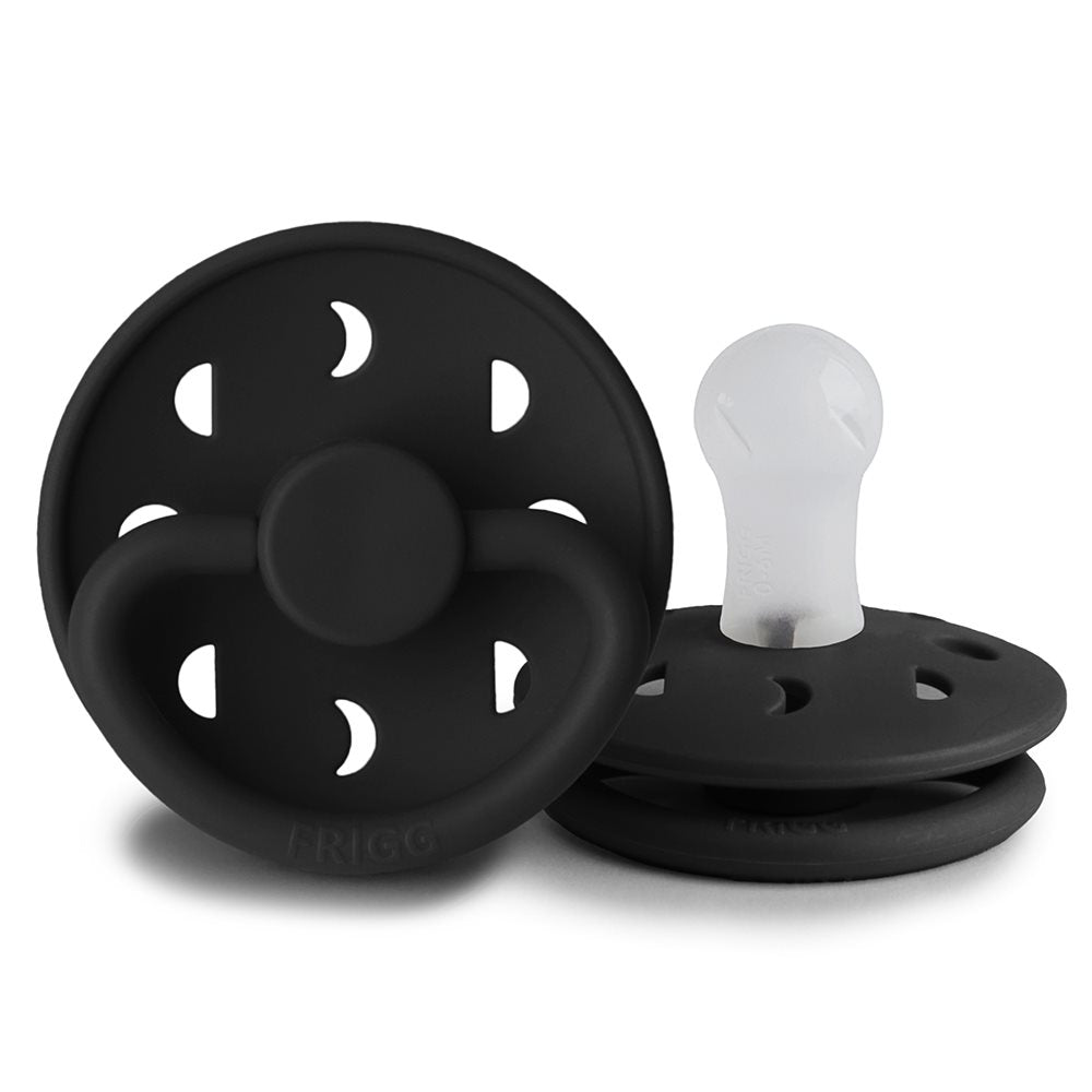 FRIGG Moon - Round Silicone Pacifier - Jet Black
