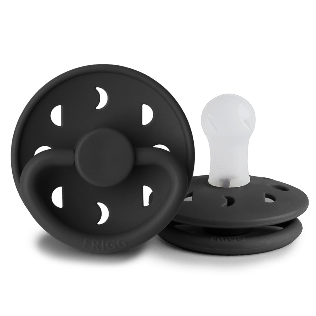 Frigg Moon - Round Silicone Pacifier - Jet Black