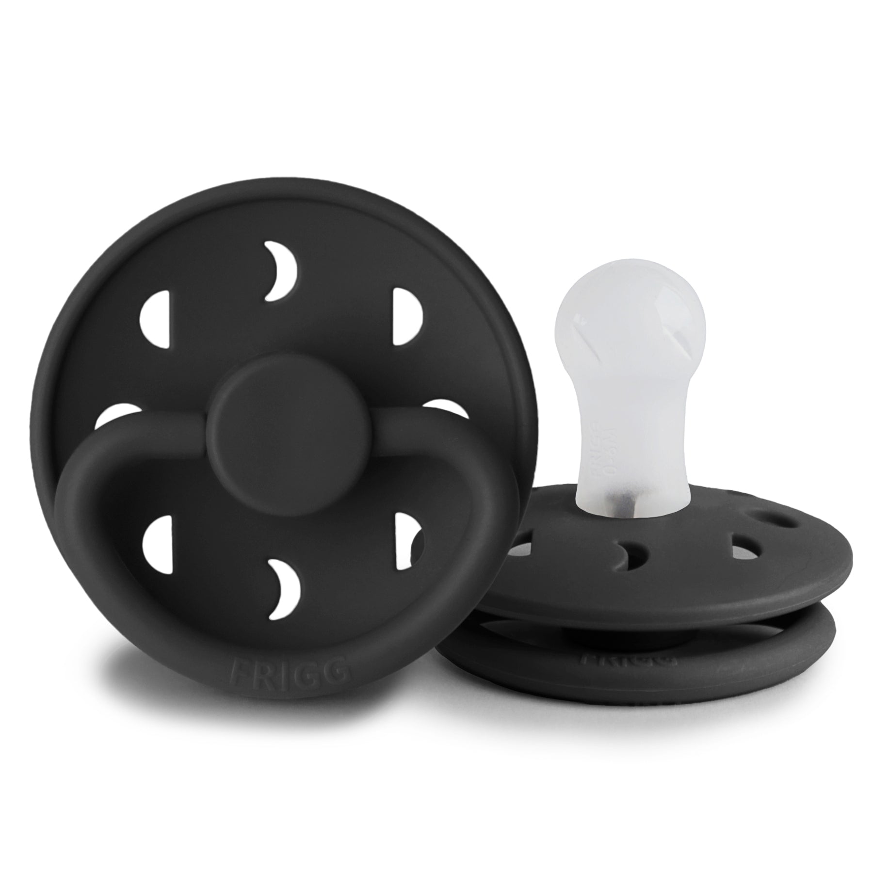 Frigg Moon - Round Silicone Pacifier - Jet Black