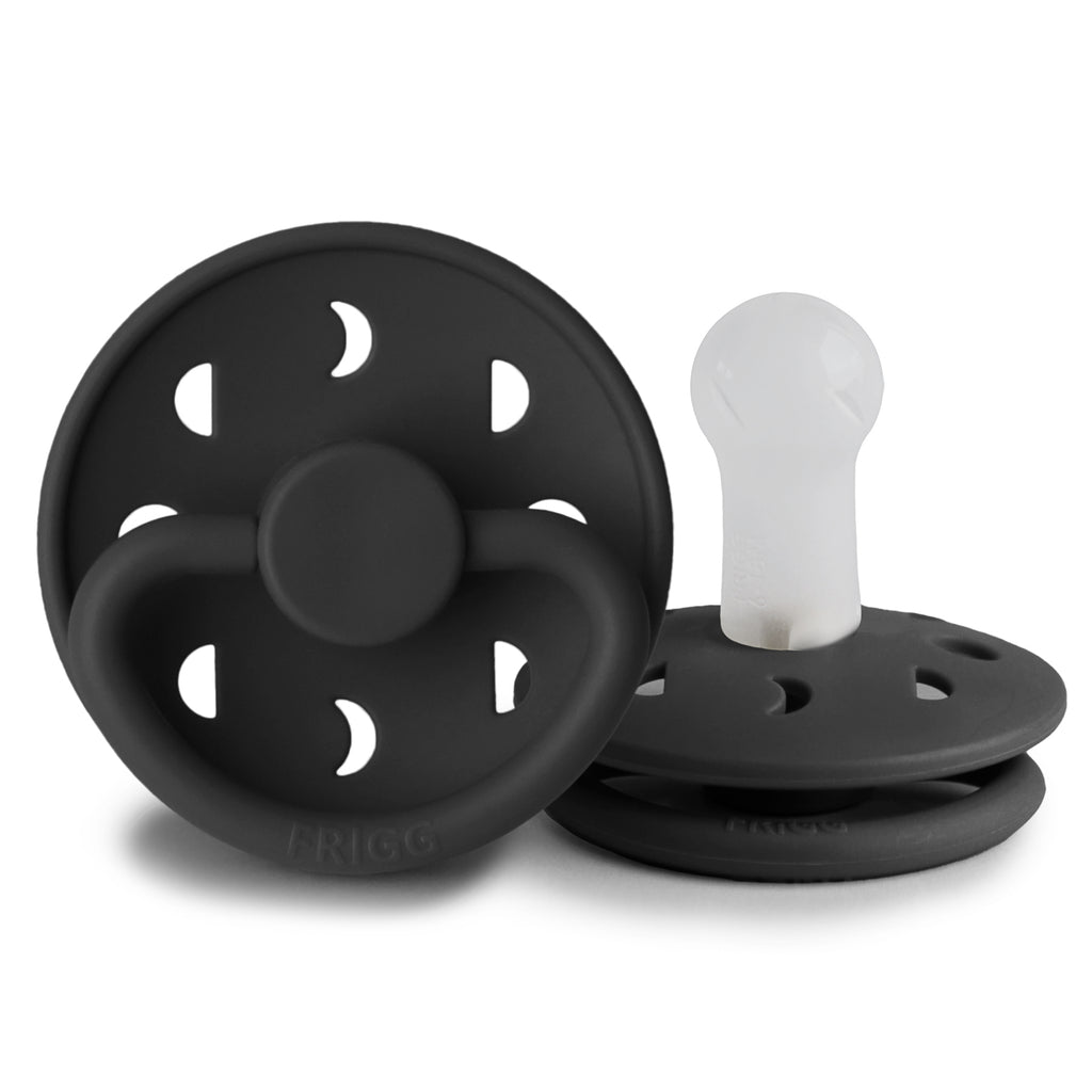 Frigg Moon - Round Silicone Pacifier - Jet Black