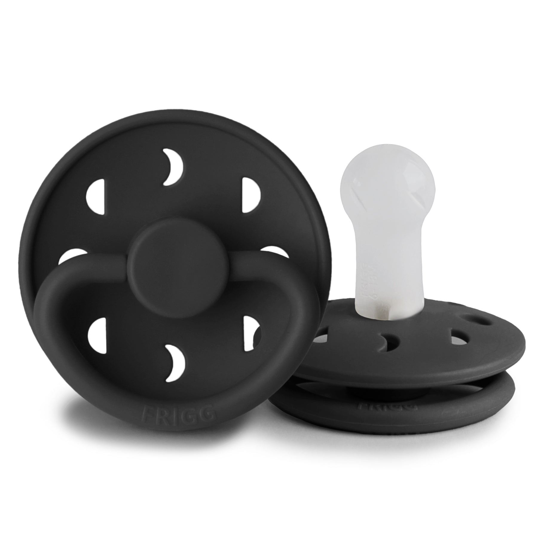 Frigg Moon - Round Silicone Pacifier - Jet Black