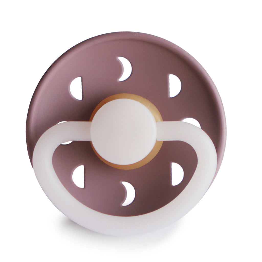 Frigg Moon Night - Round Latex Pacifier - Twilight Mauve