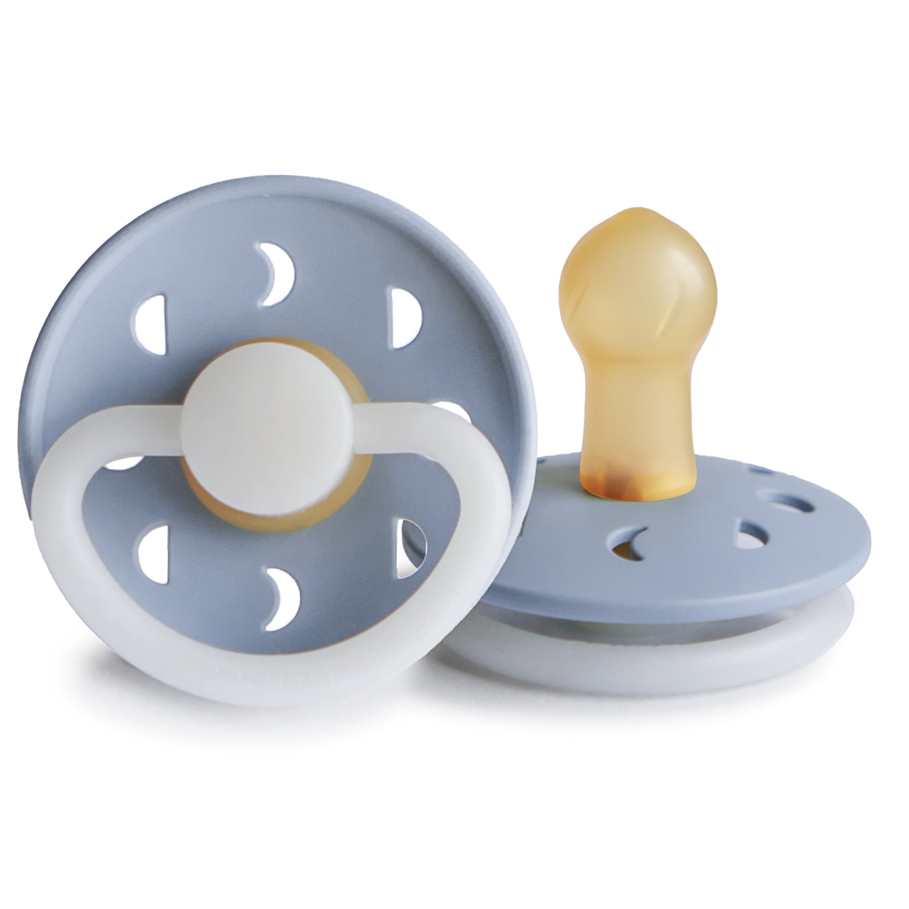 Frigg Moon Night - Round Latex Pacifier - Powder Blue