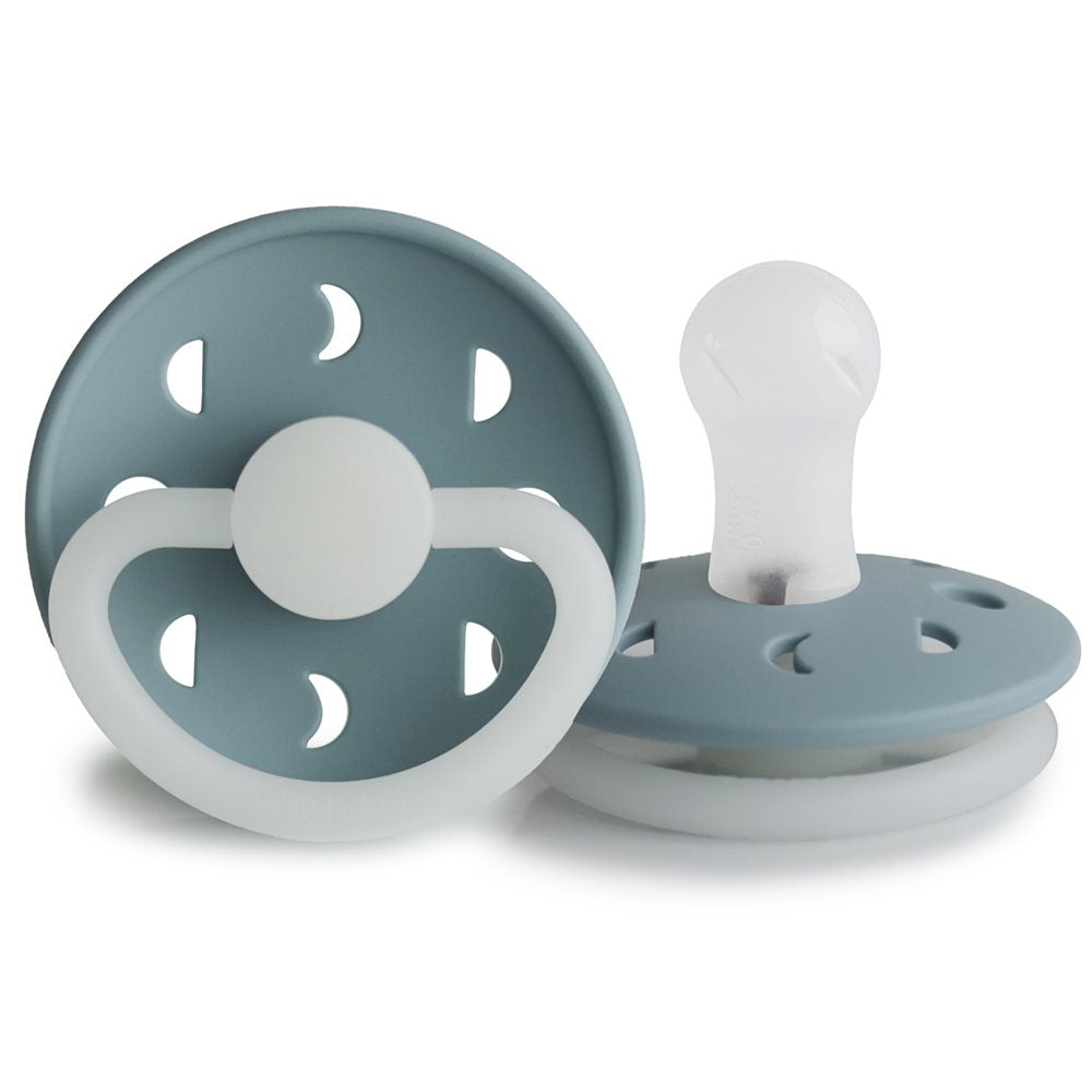 FRIGG Moon Night - Round Silicone Pacifier - Stone Blue
