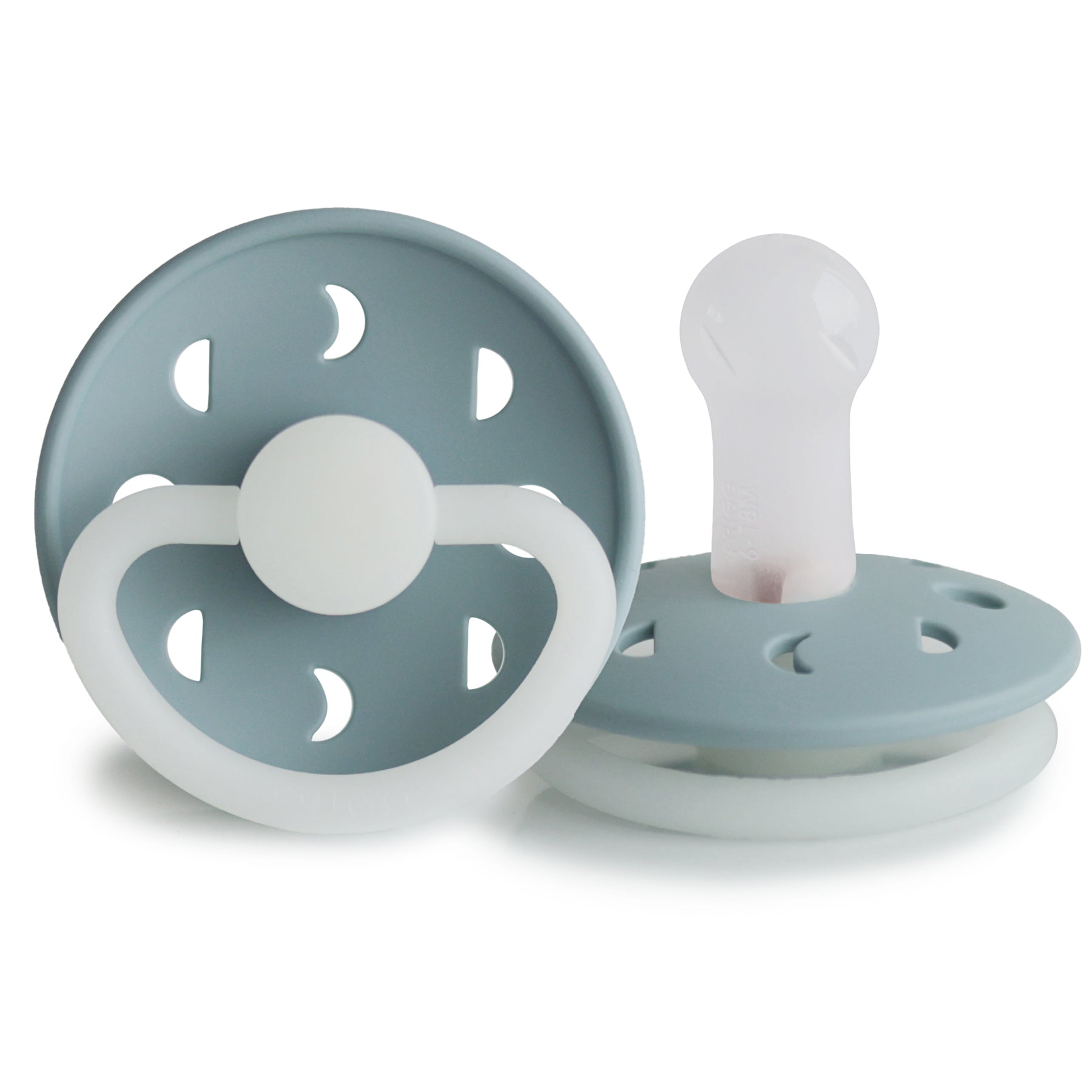 Frigg Moon Night - Round Silicone Pacifier - Stone Blue