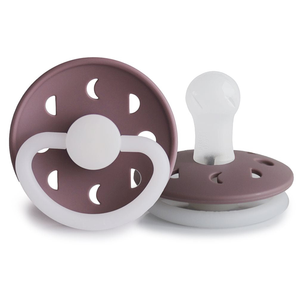 FRIGG Moon Night - Round Silicone Pacifier - Twilight Mauve