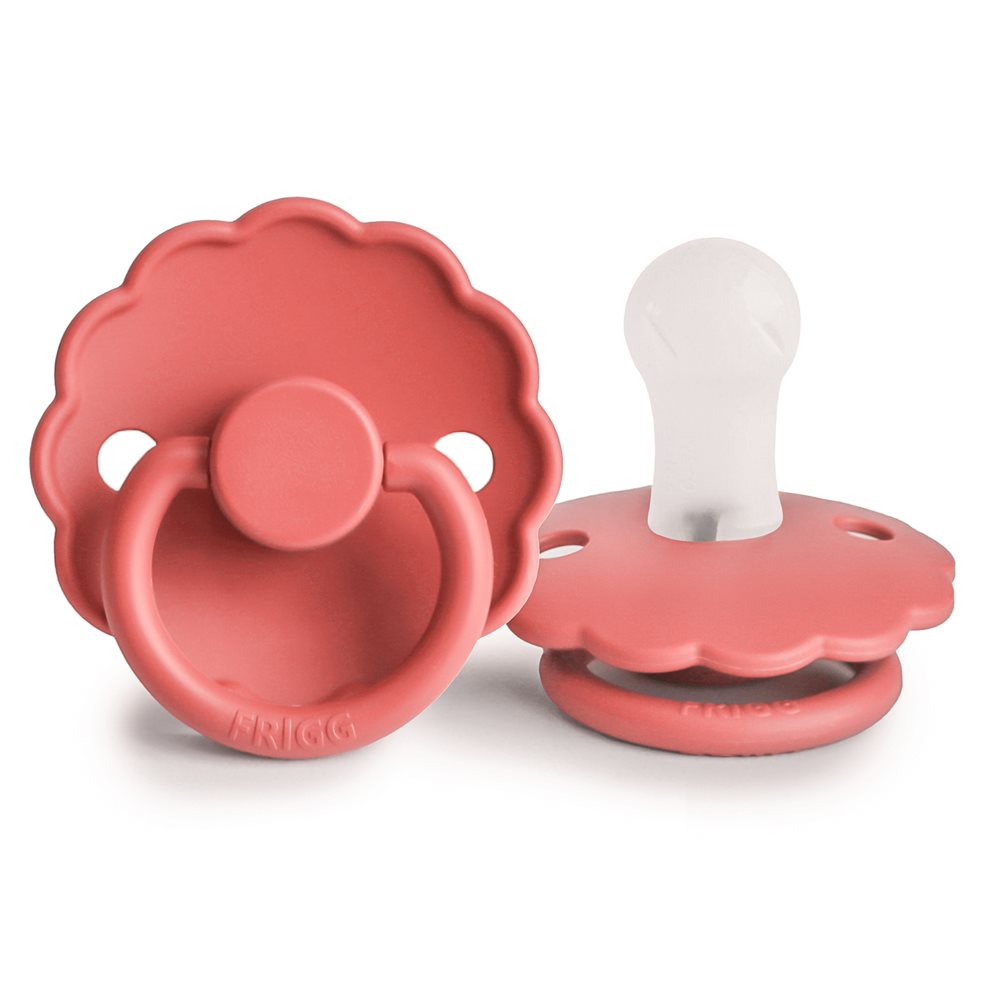 FRIGG Daisy - Round Silicone Pacifier - Poppy