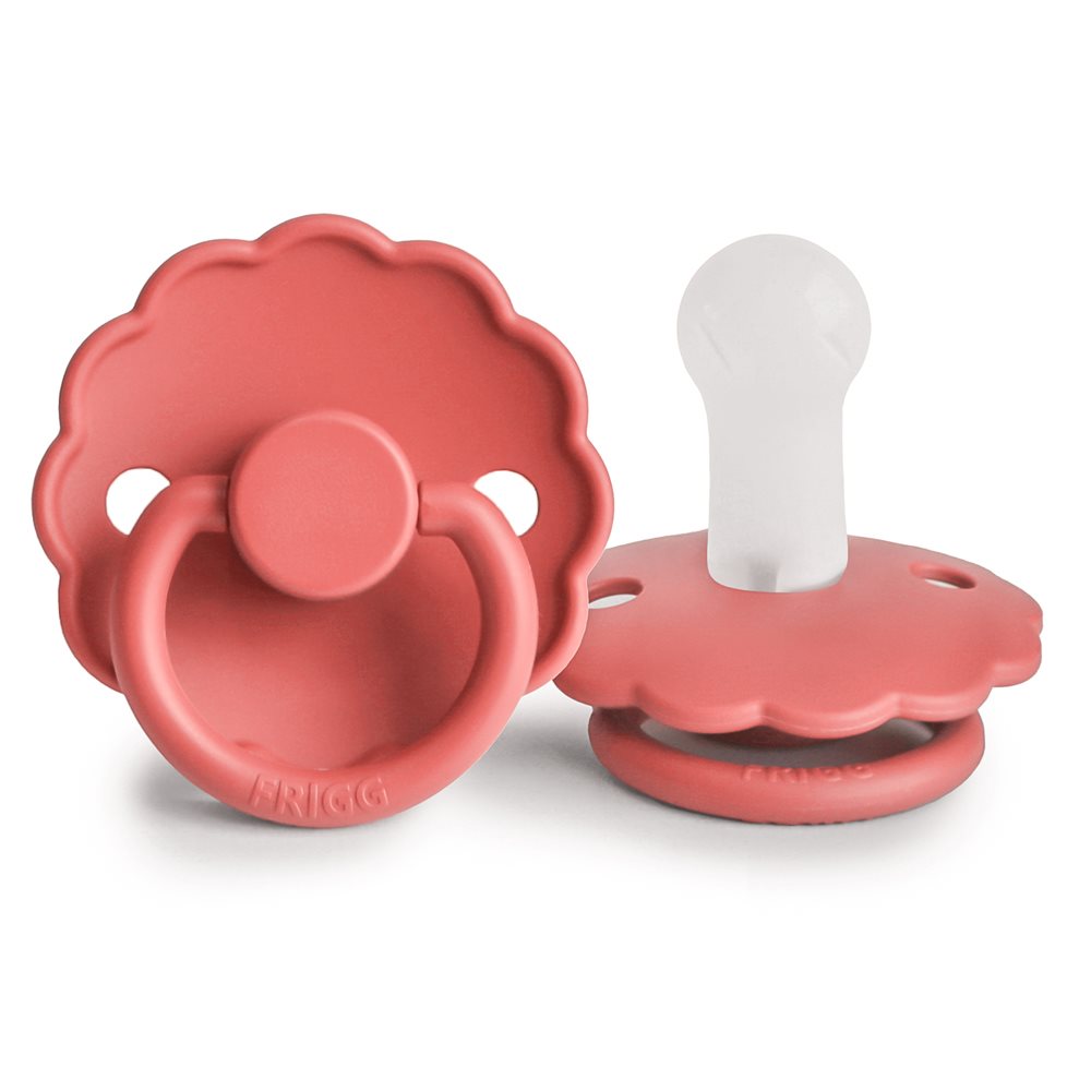 FRIGG Daisy - Round Silicone Pacifier - Poppy