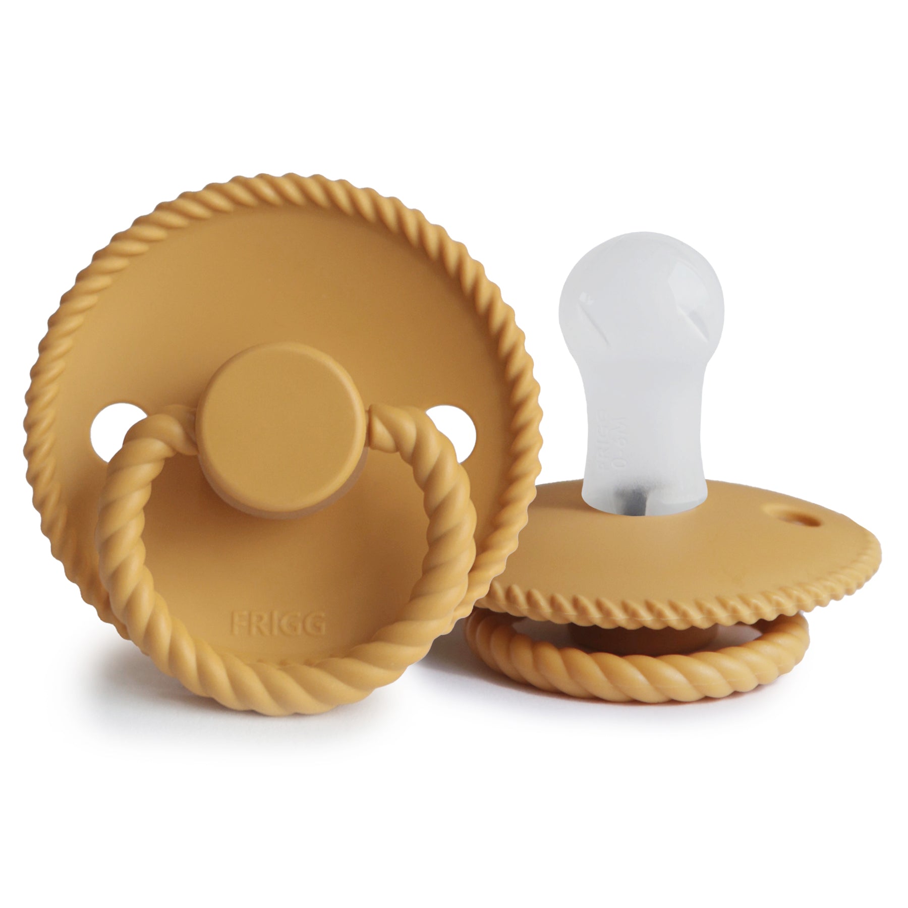 FRIGG Rope - Round Silicone Pacifier - Honey Gold