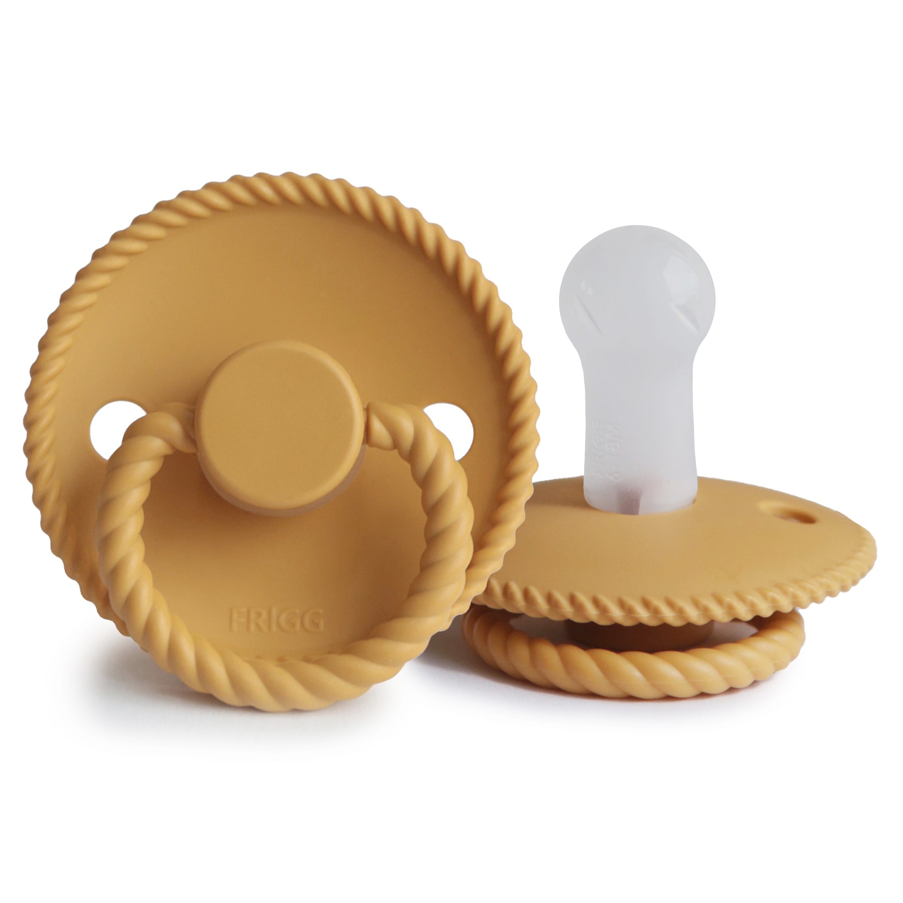 FRIGG Rope - Round Silicone Pacifier - Honey Gold