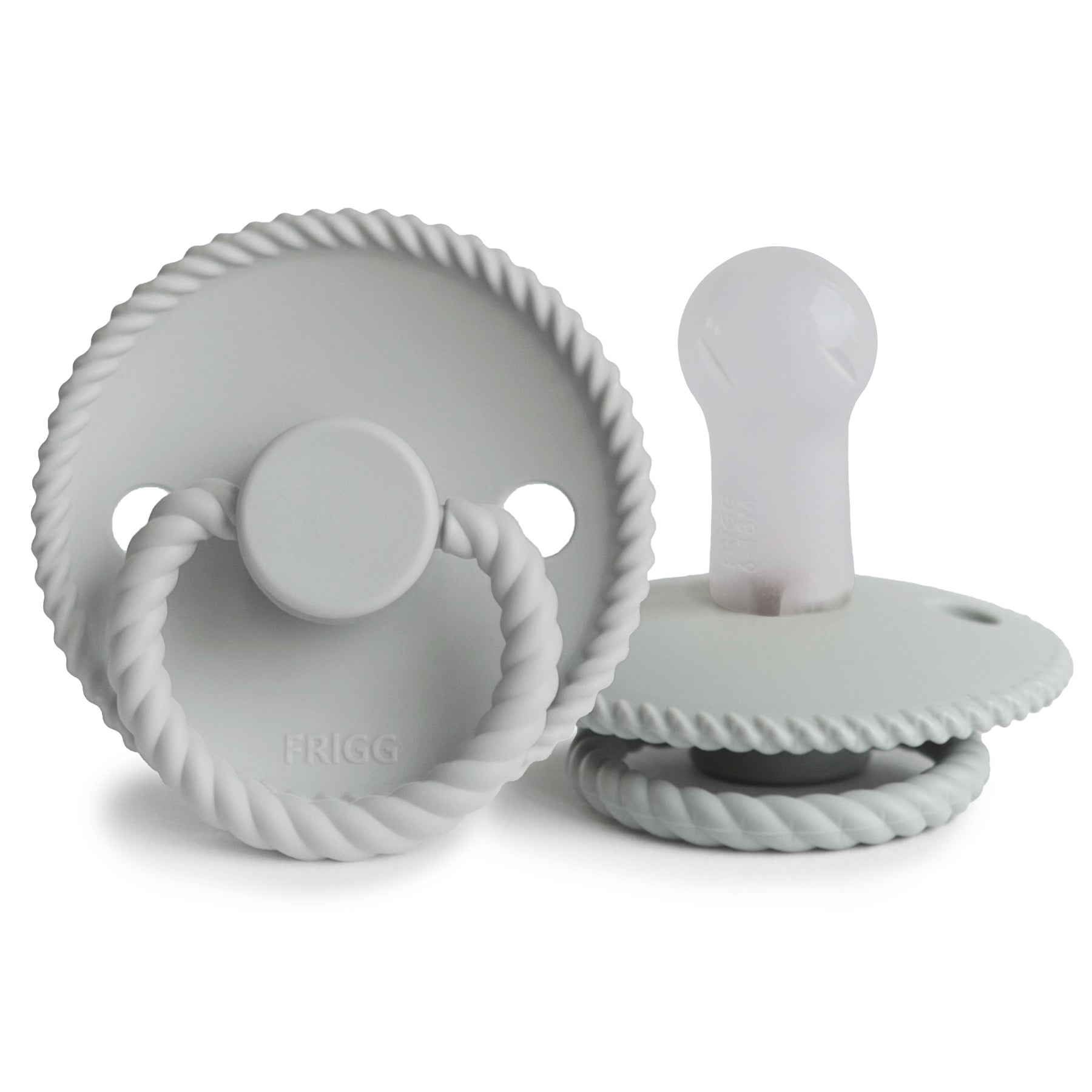 FRIGG Rope - Round Silicone Pacifier - Silver Gray