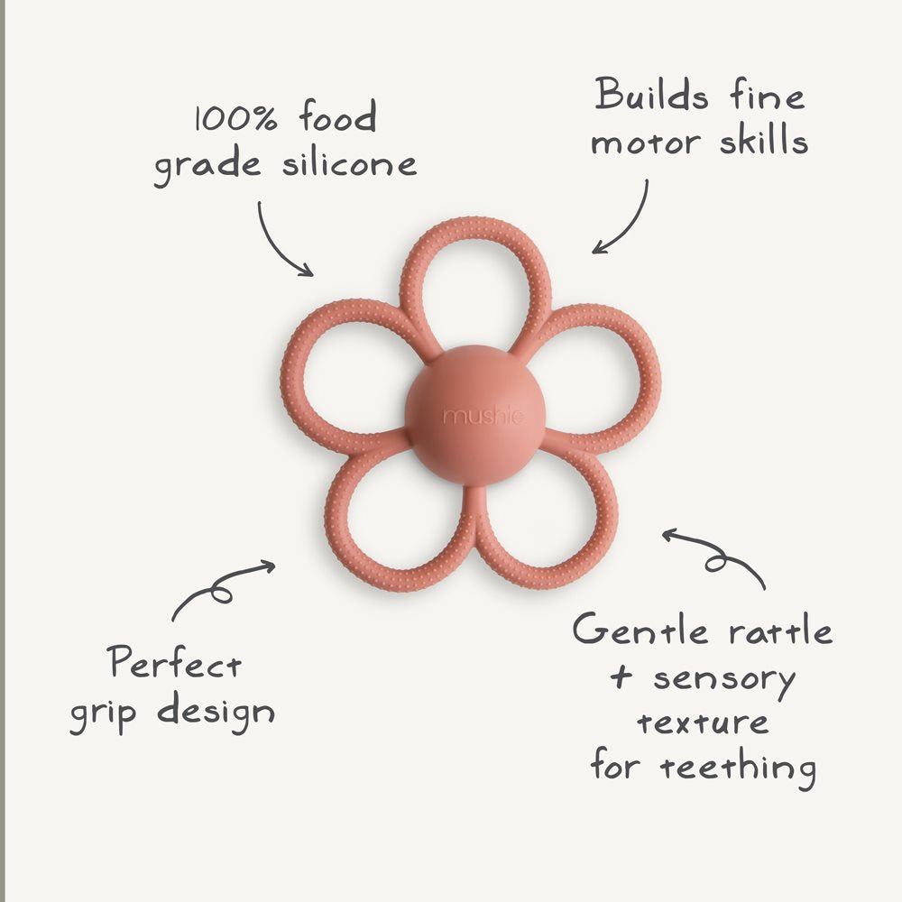 Mushie Sensory Rattle Teether