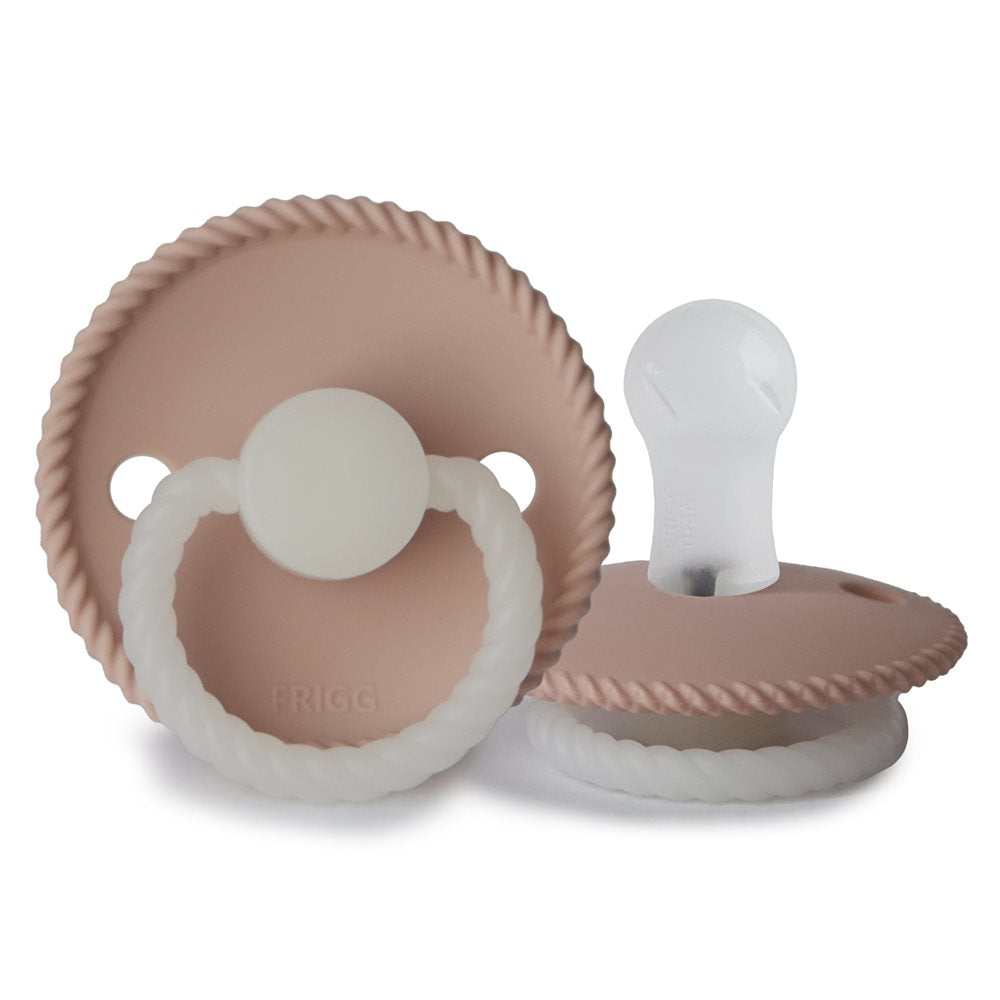 FRIGG Rope Night - Round Silicone Pacifier - Blush Night