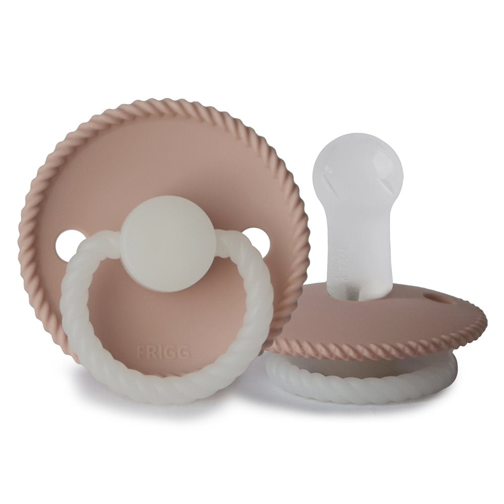 FRIGG Rope Night - Round Silicone Pacifier - Blush Night