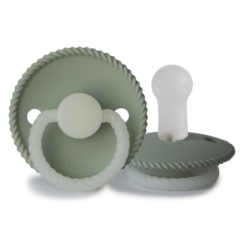 FRIGG Rope Night - Round Silicone Pacifier - Sage Night