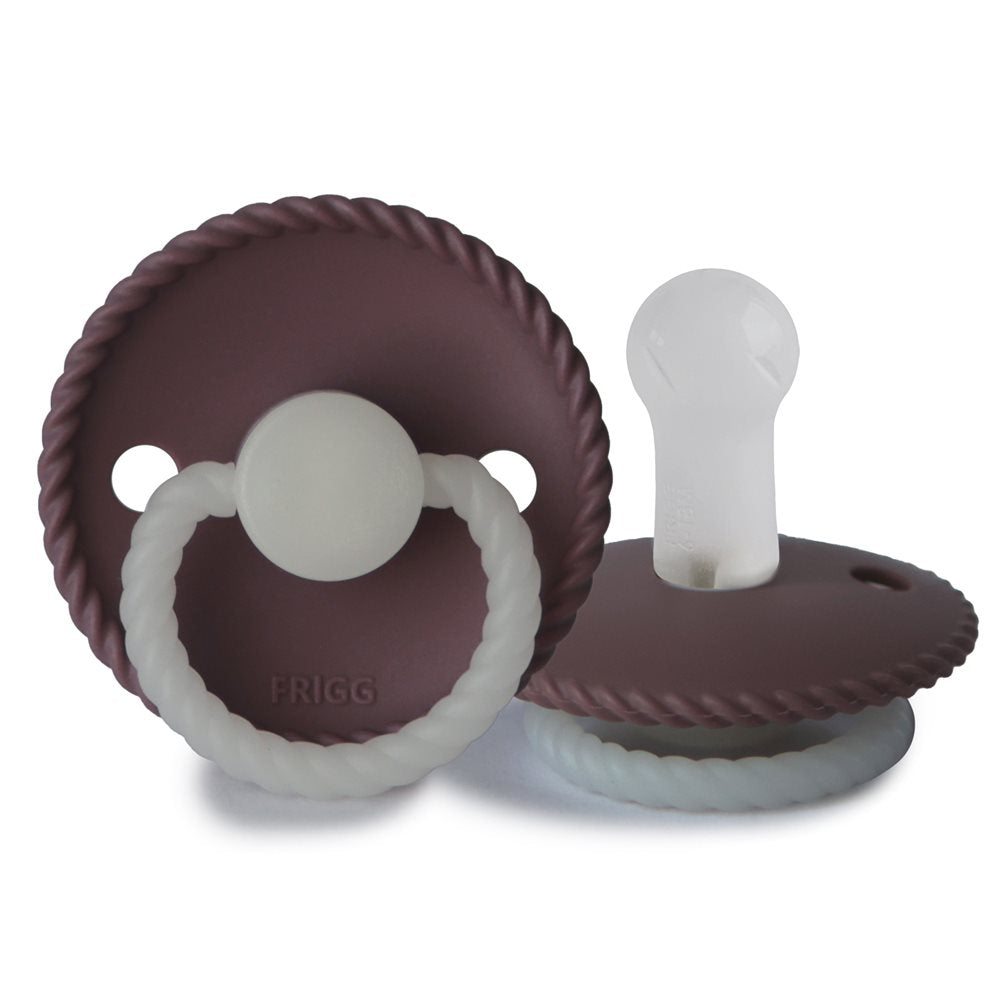 FRIGG Rope Night - Round Silicone Pacifier - Twilight Mauve Night